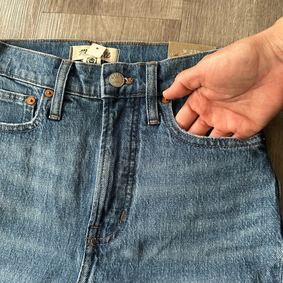 NWT Madewell The Perfect Vintage Jeans Raw Hem Denim Blue Women’s Size 23 Tall - Picture 5 of 9